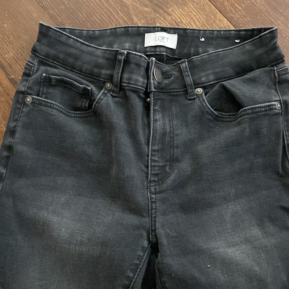 Loft outlet skinny jeans off  black color size 0 - Picture 7 of 10